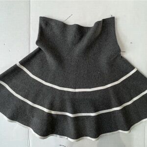 Perfect condition KoKo Ailis A-Line skirt. Gray with white stripes. Size Medium